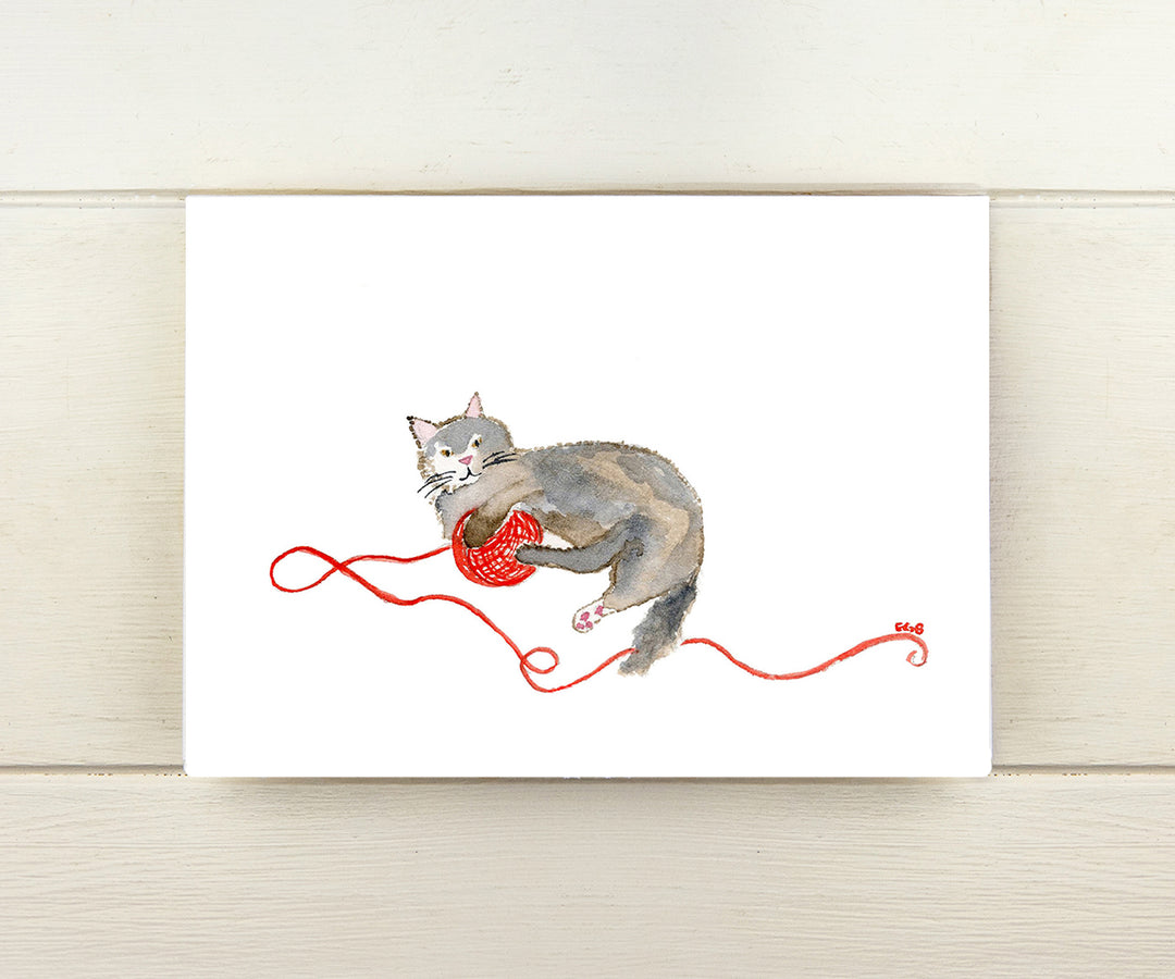 Cat with Yarn Card