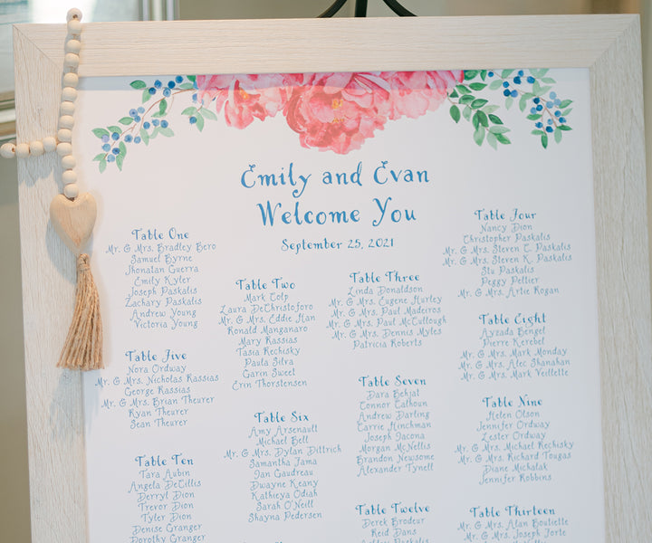 Peony Blueberry Seating chart