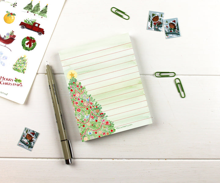 Mini beautiful tree Christmas notepad