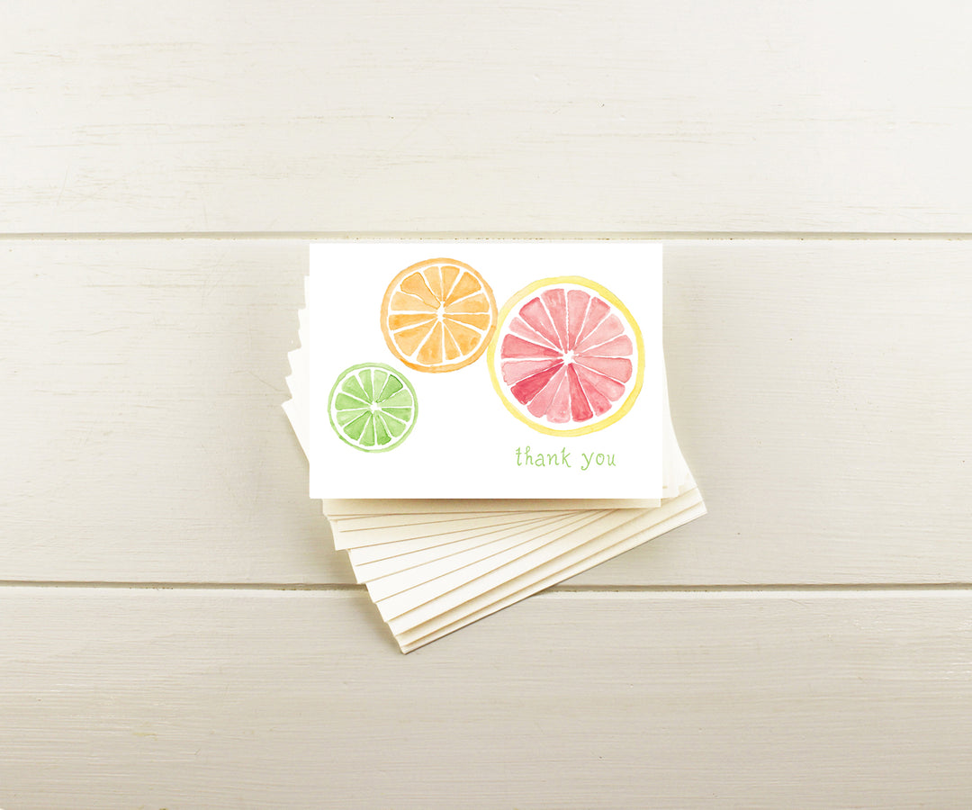 Citrus slices thank you notes