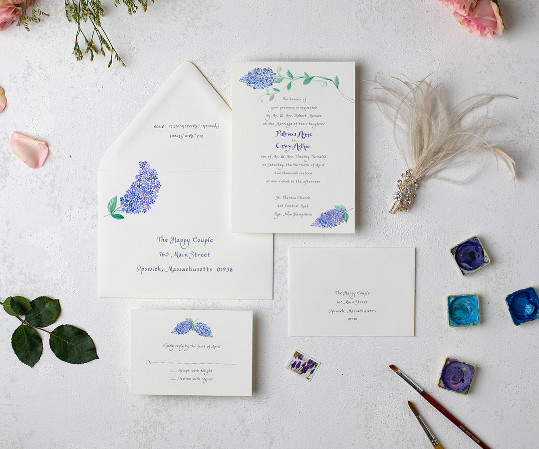 Classic Lilac Wedding invitation