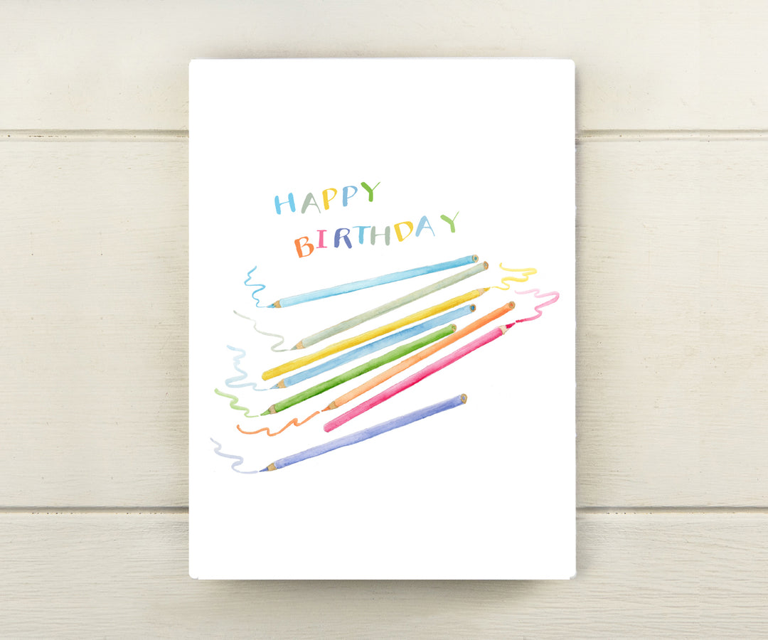 Colored Pencils Birthday Card