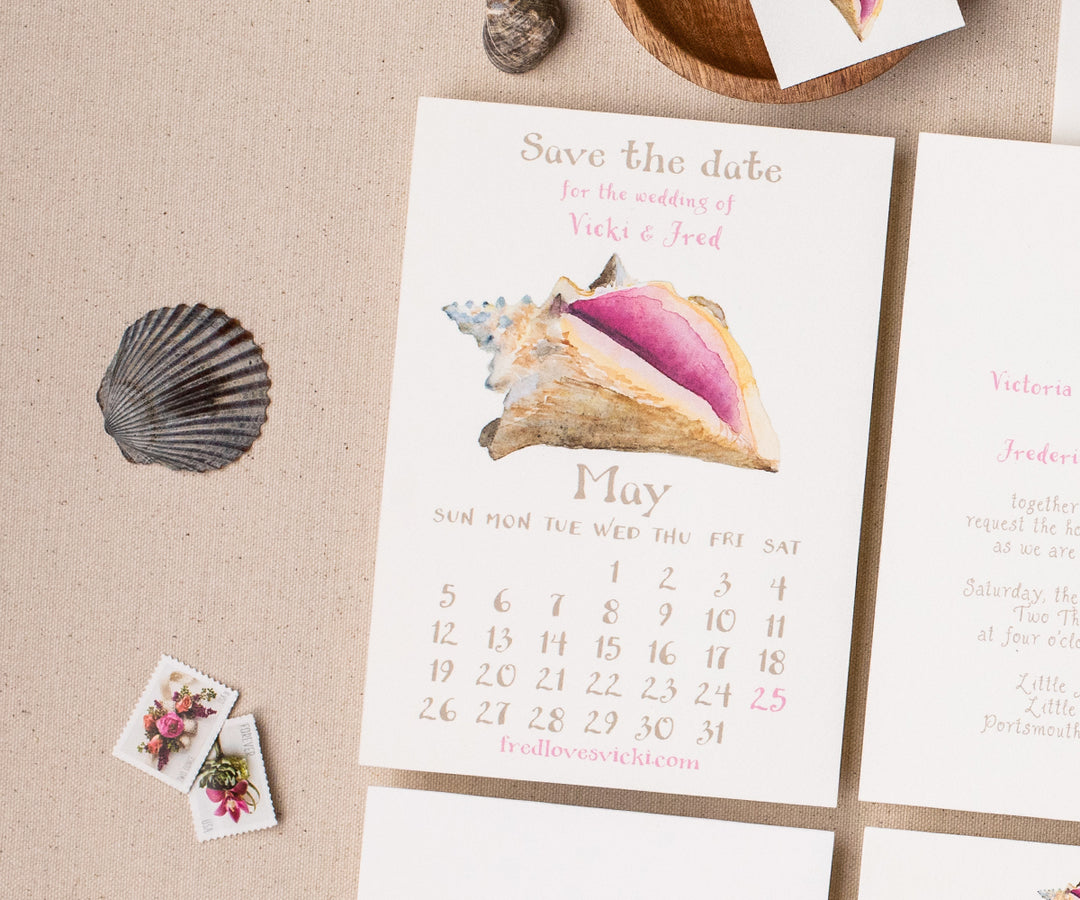 Conch Shell Save the Date