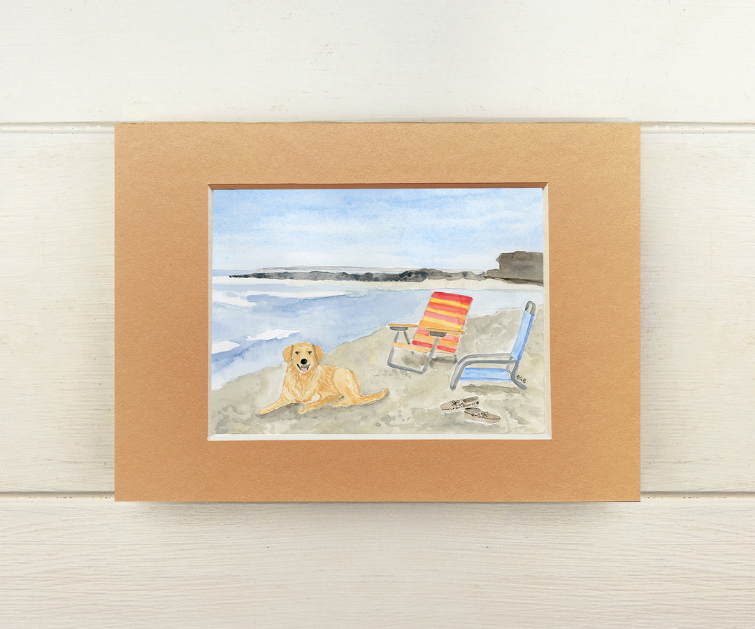 Dog Day on the Beach  Mini Print