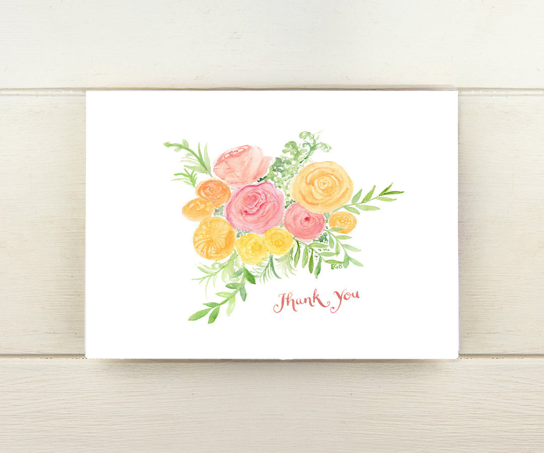 Fancy Flower Thank You Card