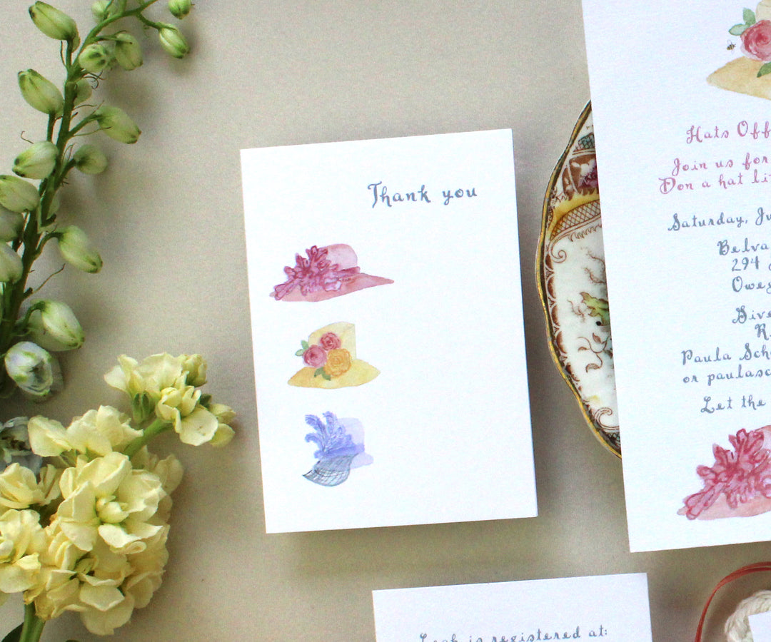 Fancy Hats Thank You Note Cards