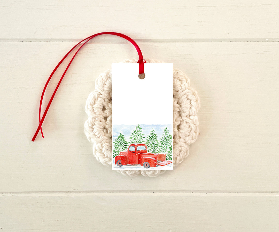 Farm Truck Holiday Gift Tags