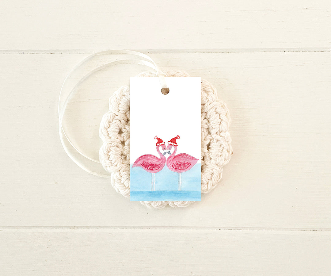 Flamingos Holiday Gift Tags