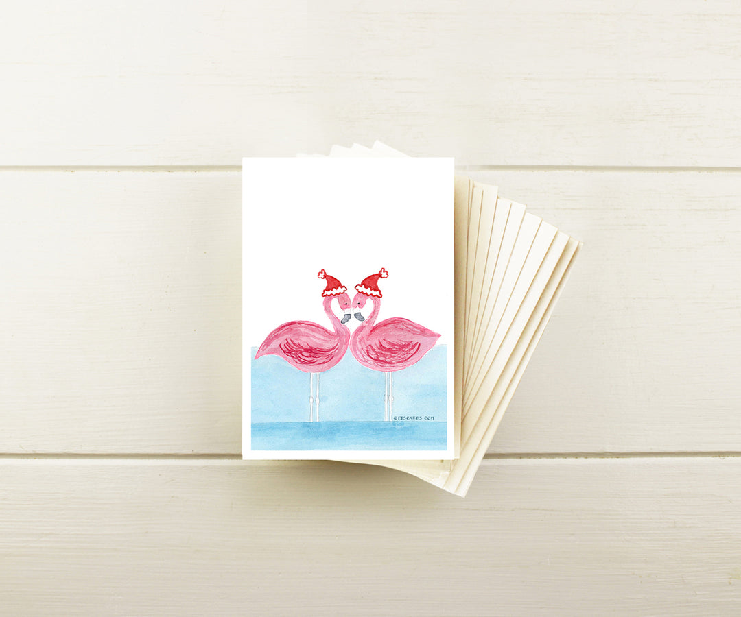 Flamingos Holiday Note Cards