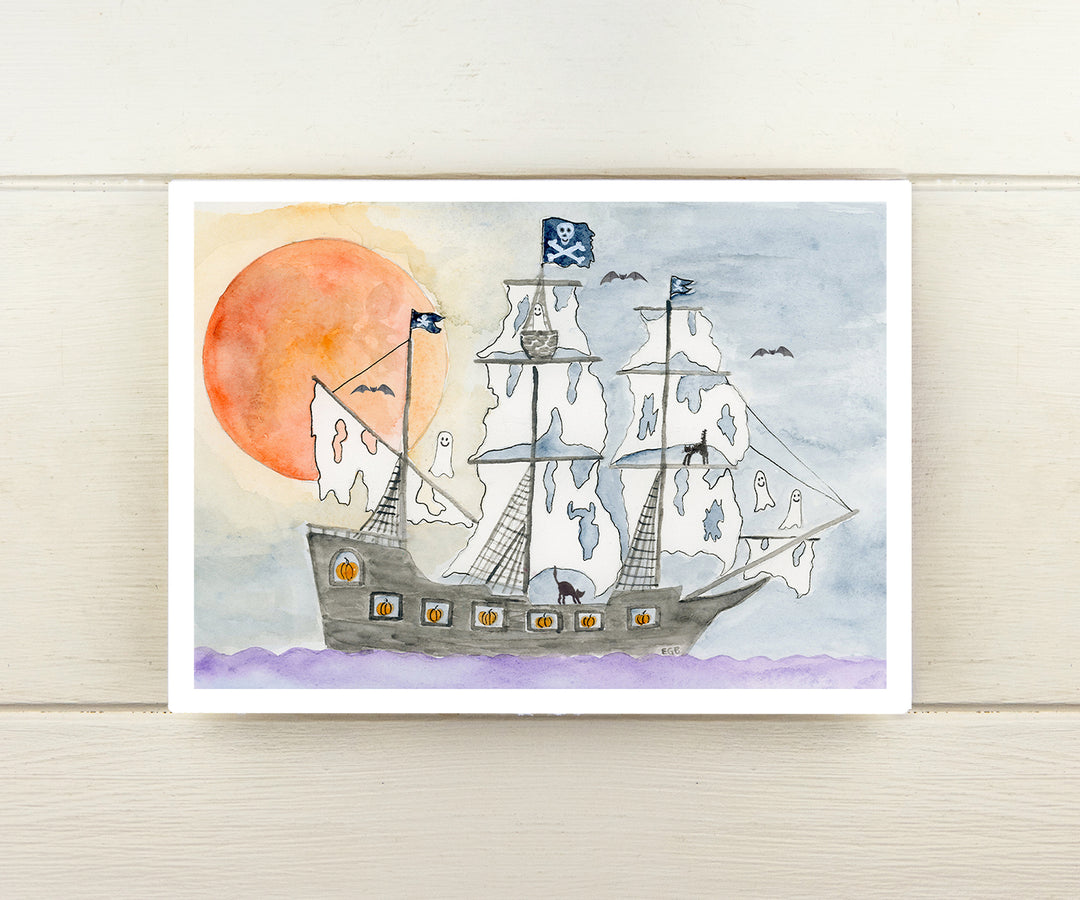 Ghost Ship Halloween Card