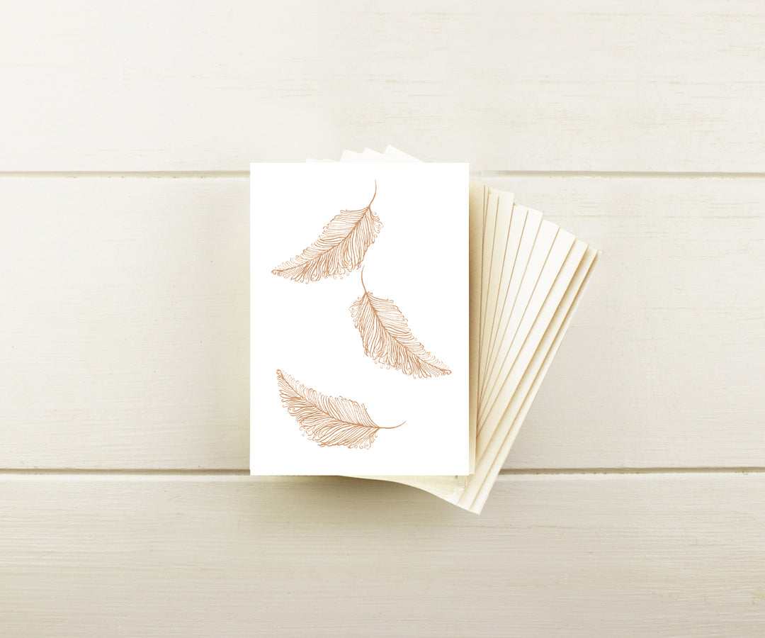 Gold Feathers Note Cards