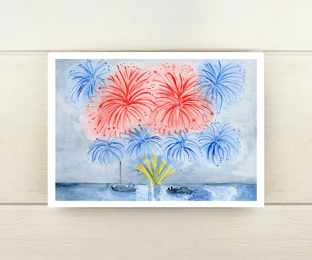 Harbor Fireworks Celebration Card