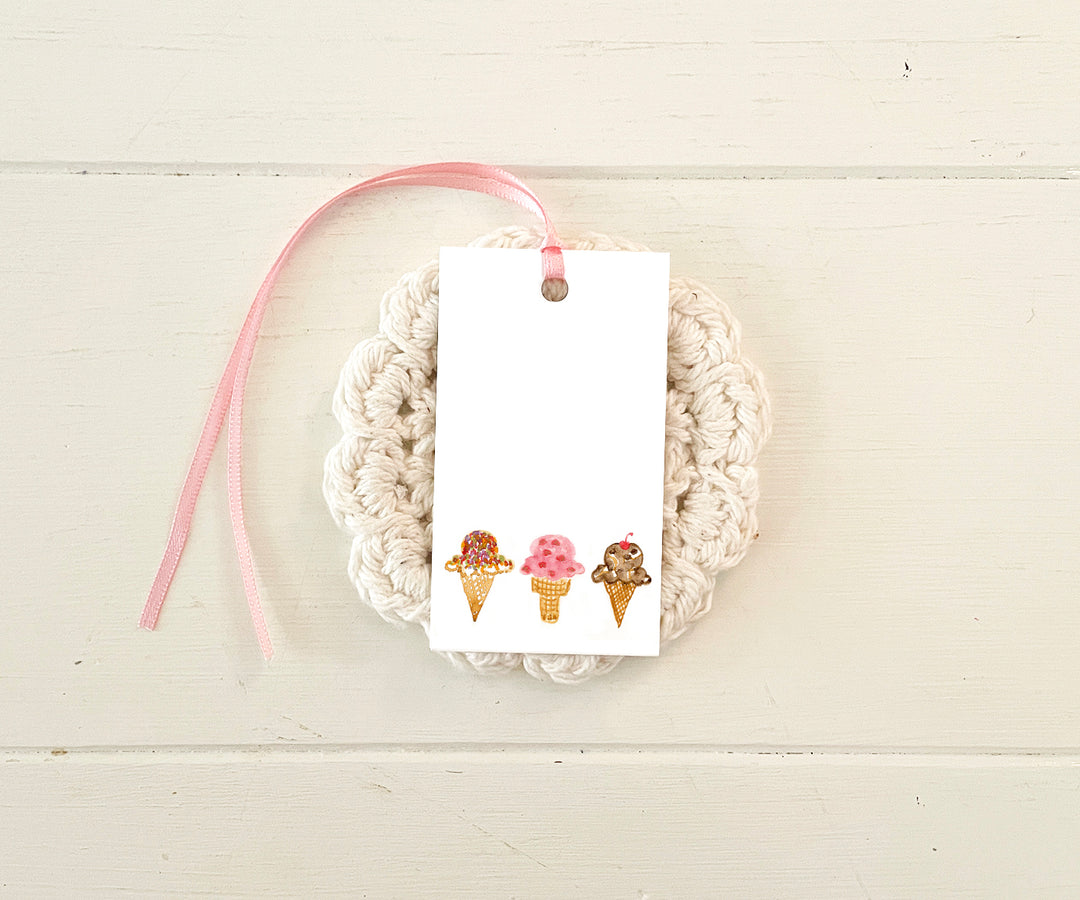 Birthday Ice Cream Cones Gift Tags