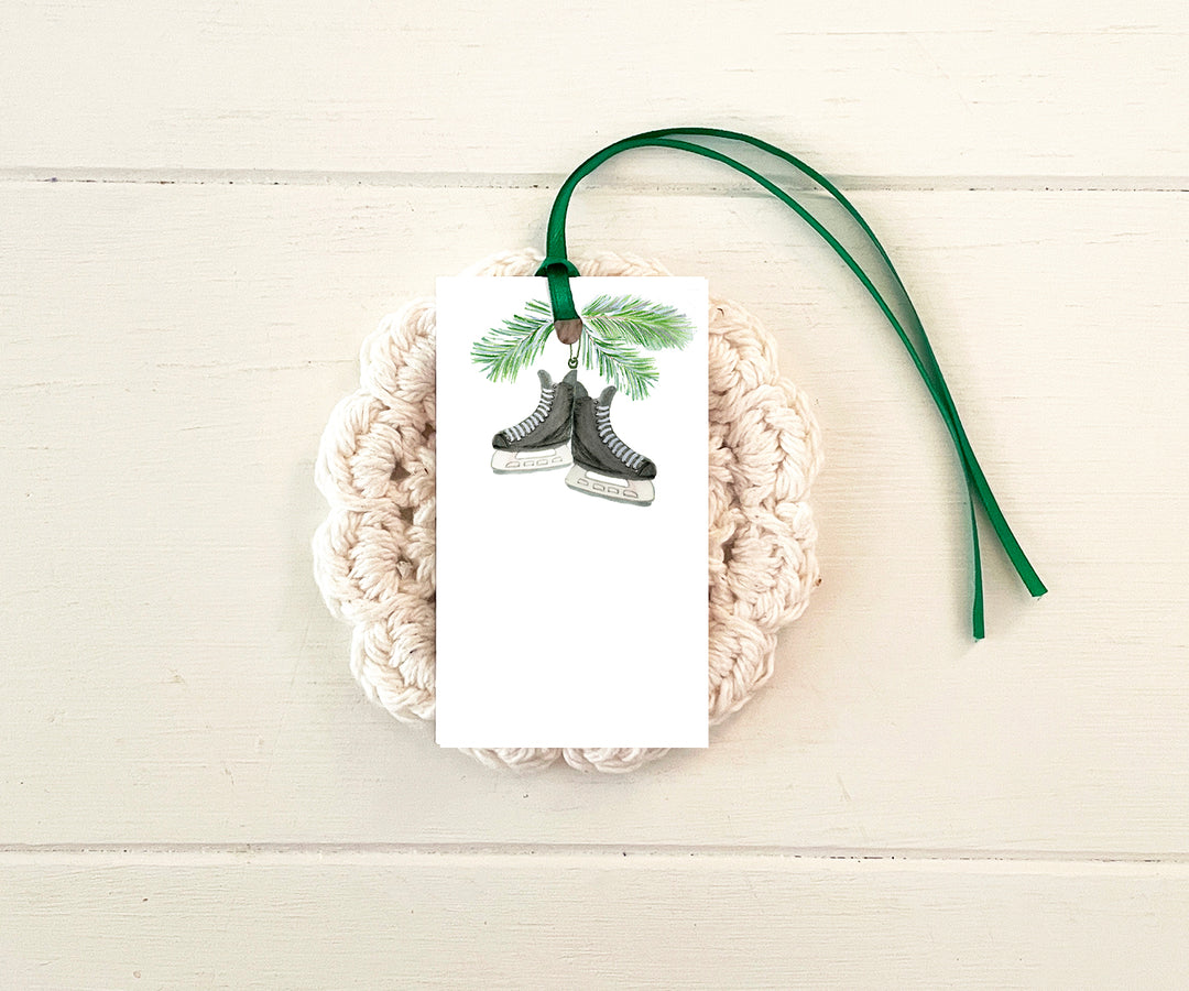 ice hockey skates gift tag