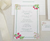 Raspberries and cherry blossom invitation