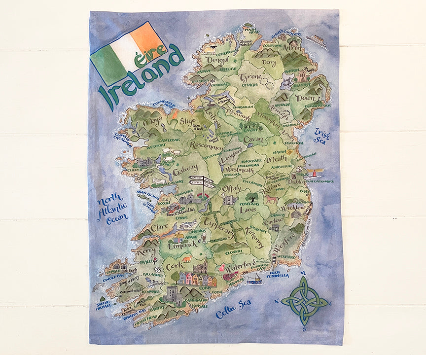 Ireland map tea towel