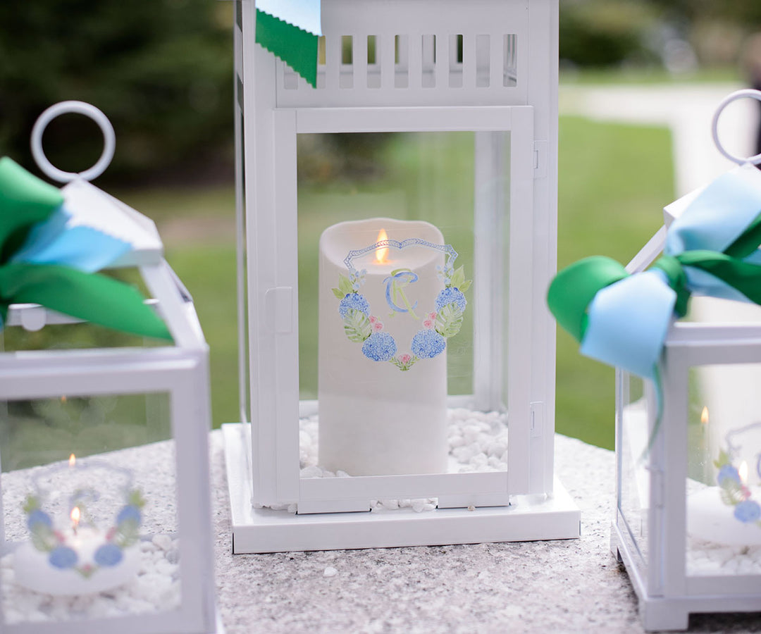 lantern with wedding crest