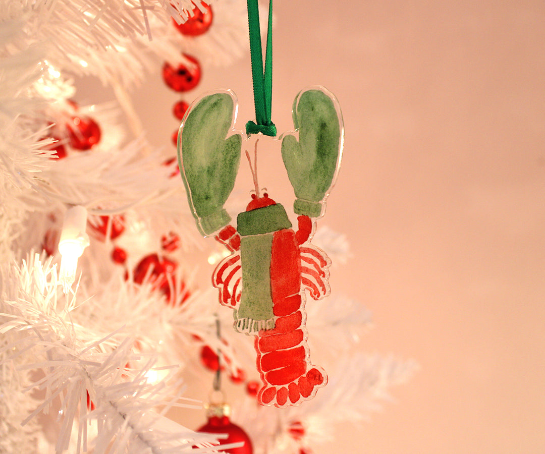 Lobster with Mittens Ornament