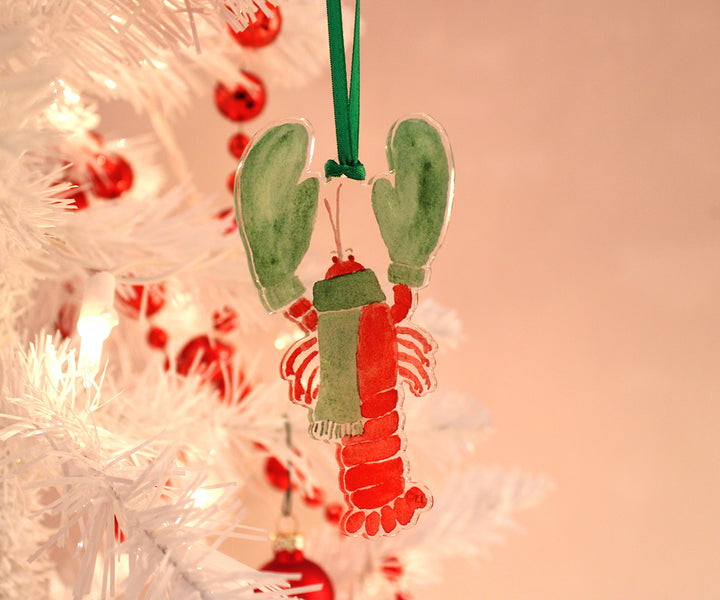 Lobster with Mittens Ornament