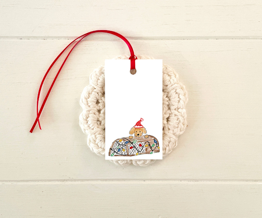 Lobster trap holiday gift tags