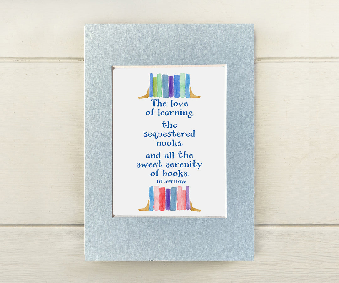 Longfellow Book Quote Mini Print