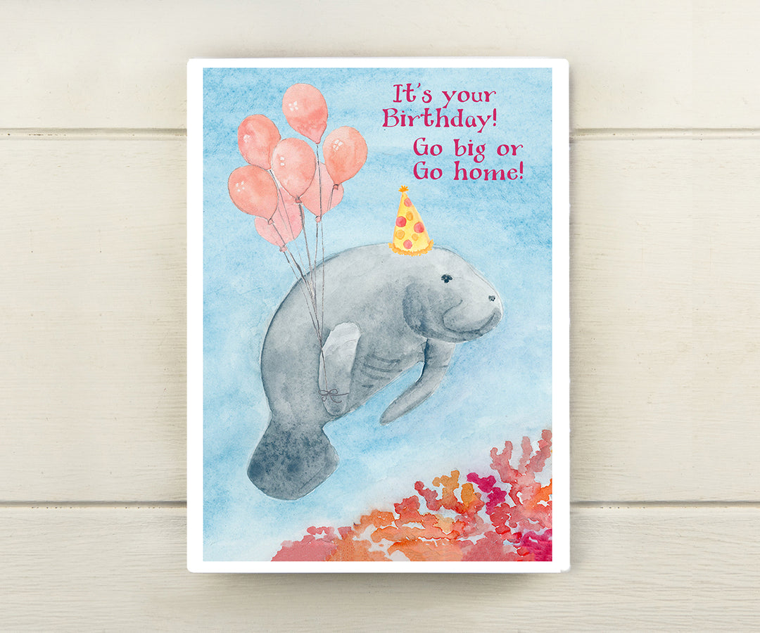 Manatee Birthday Card