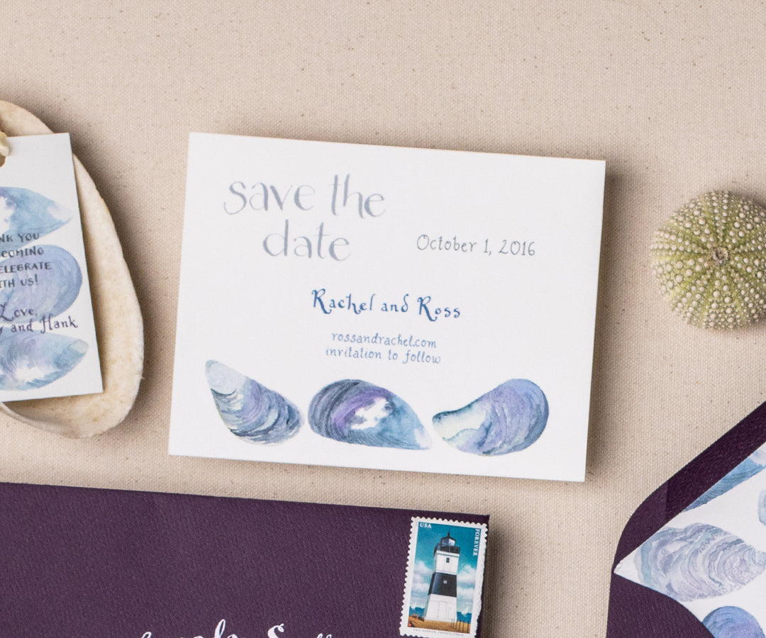 Mussel Shell Save the Date