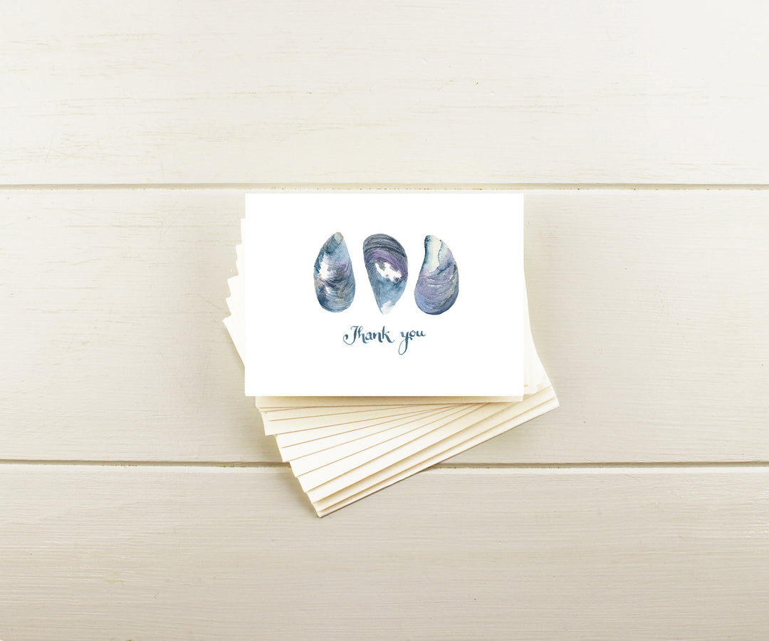 Mussel Shells Thank You Notes