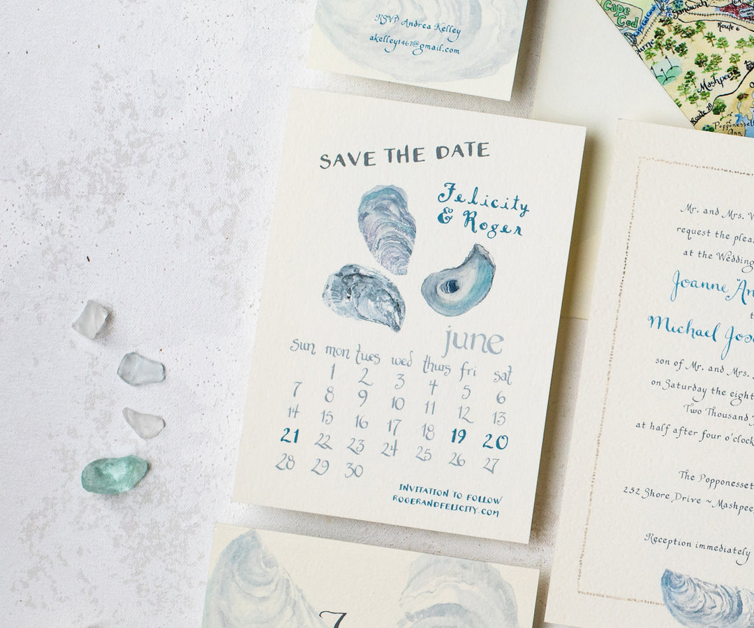 Oyster Shell Calendar Save the Date