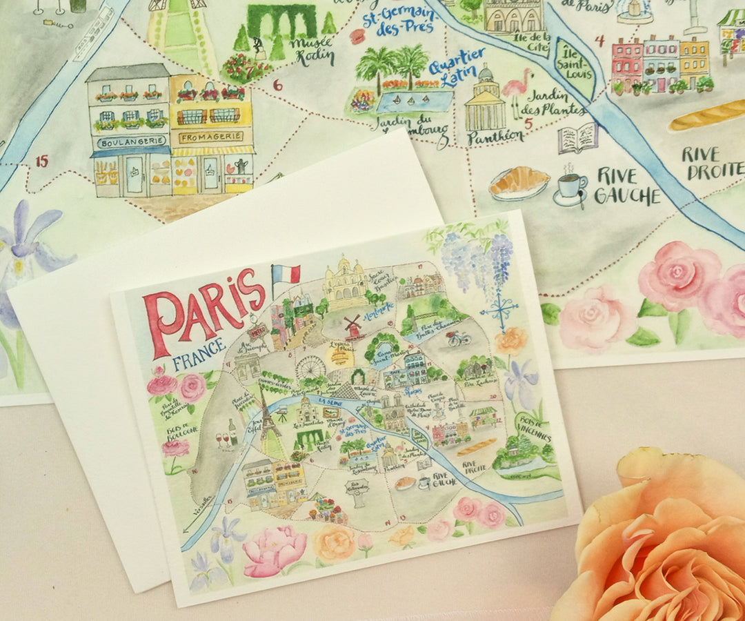 Paris France map note