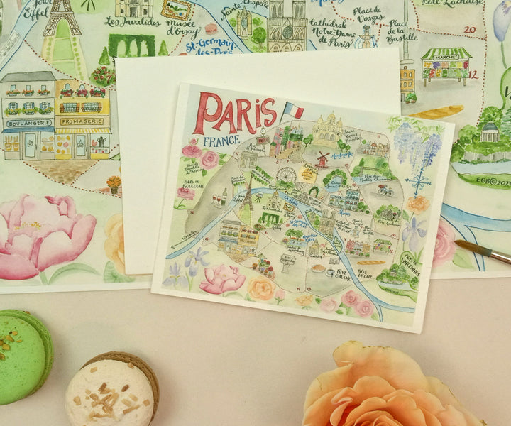 Paris France map note