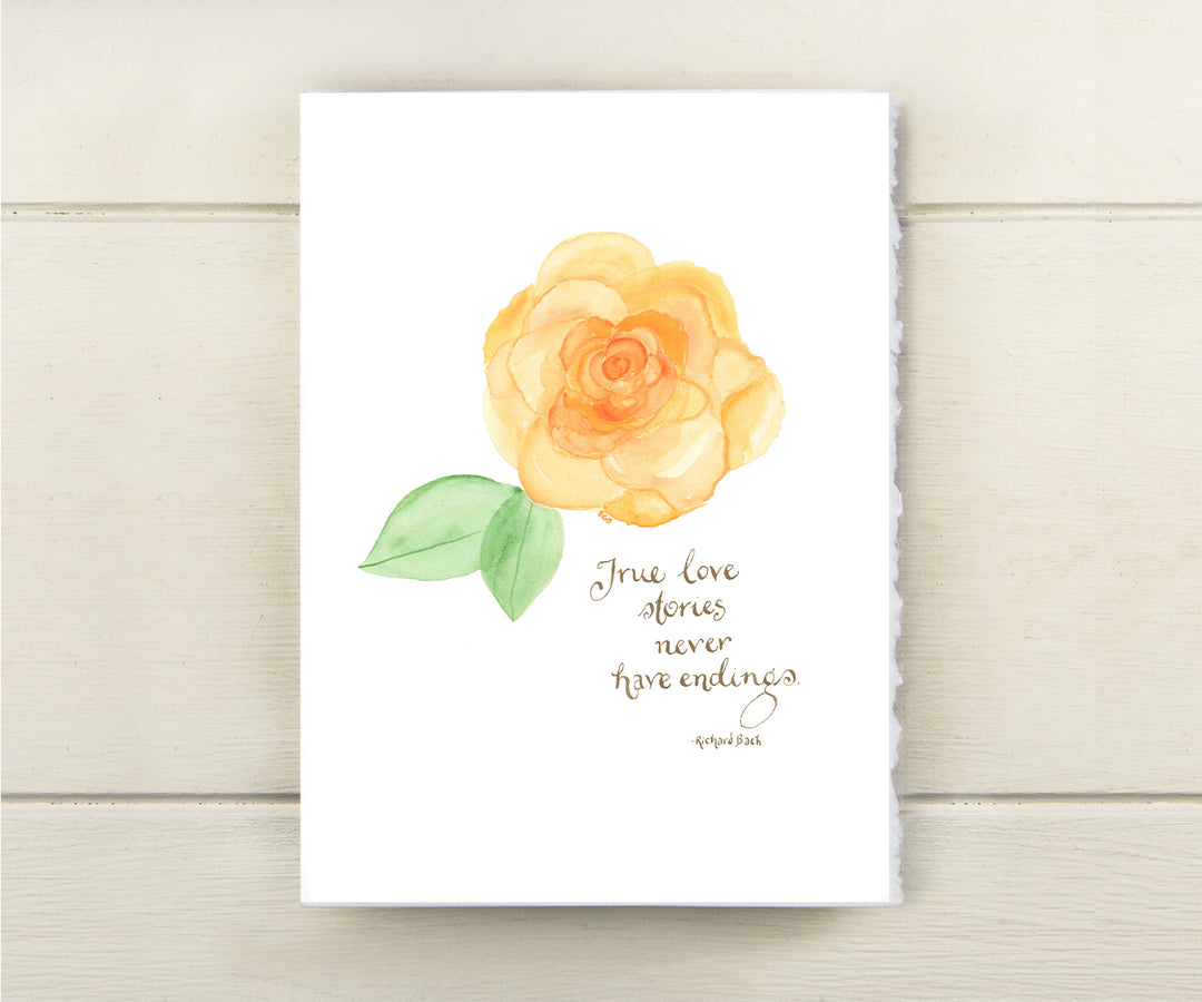 Peach Rose Valentine Card