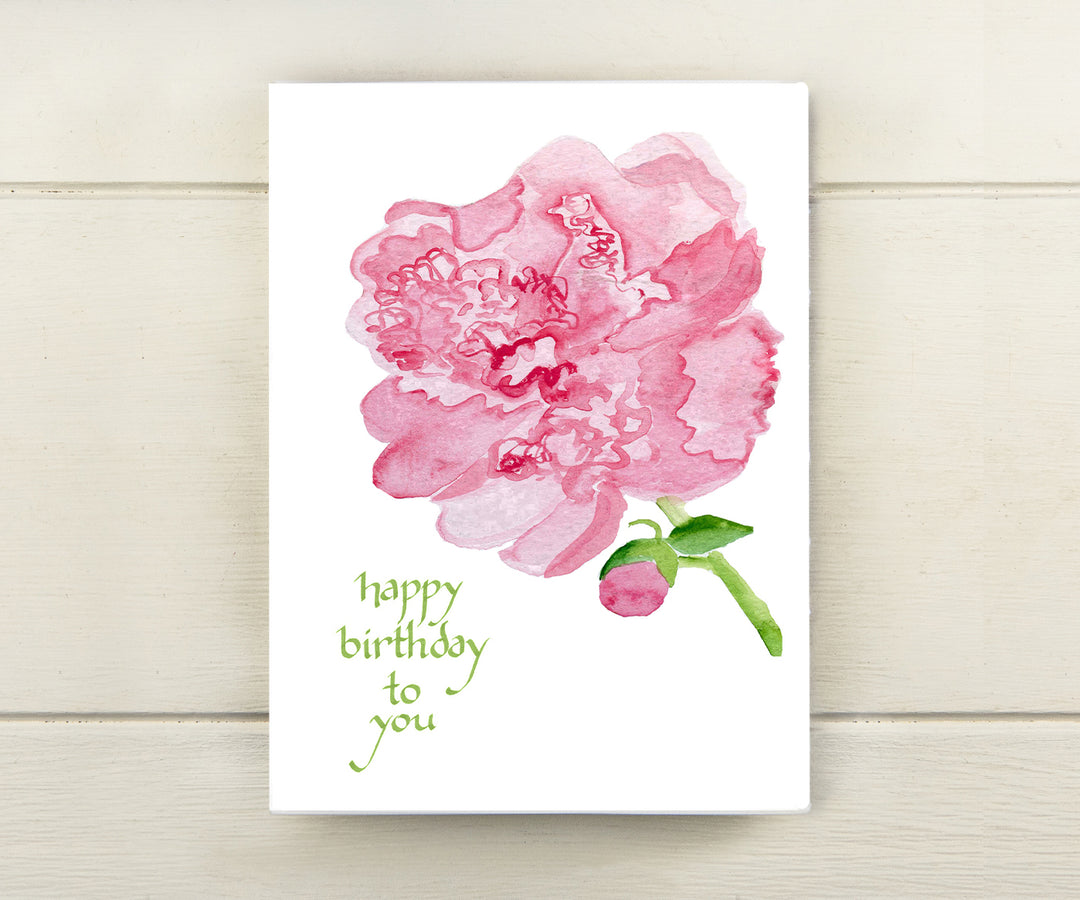 Peony Birthday Card