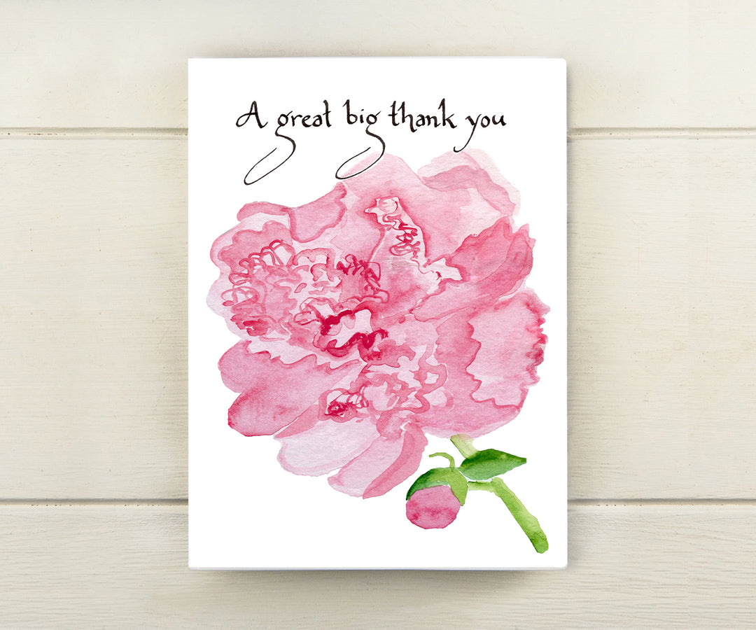 Peony Thank You Card