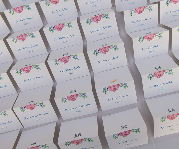 Peony blueberry place card photo by Brea McDonald