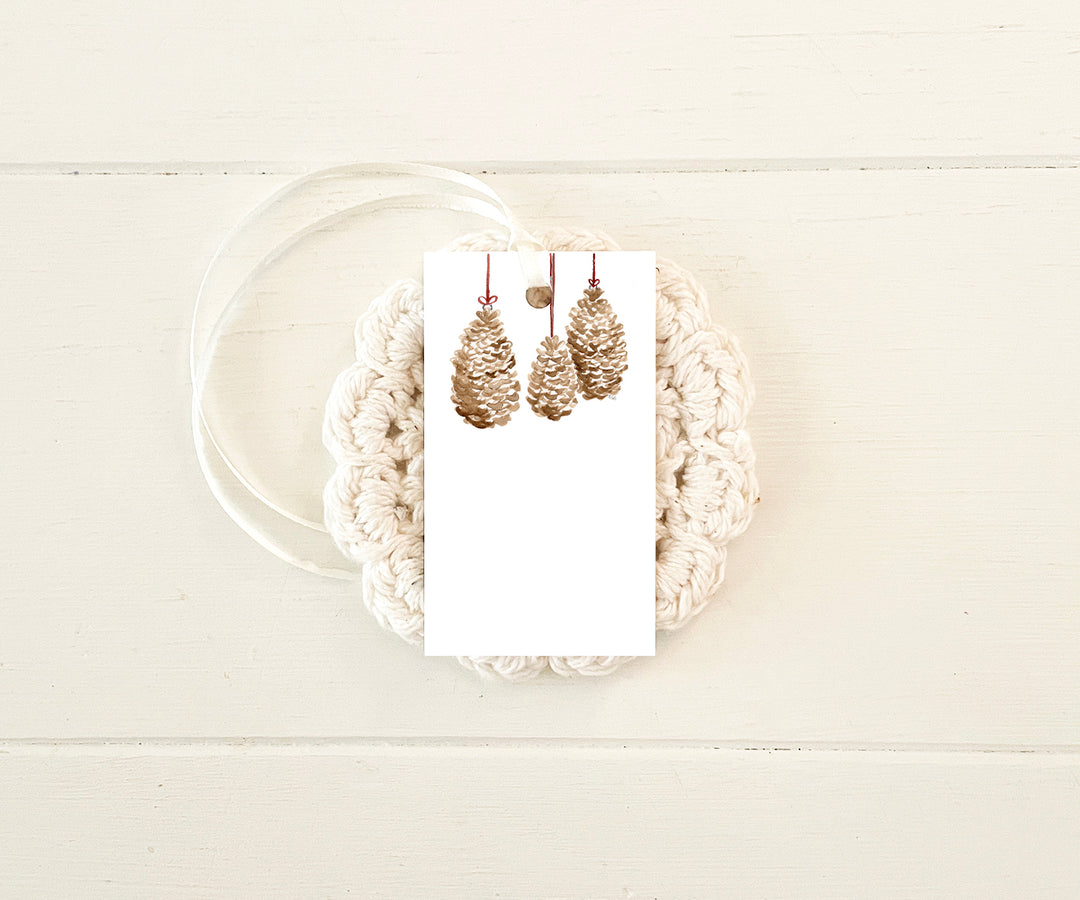 Pine Cones Holiday Gift Tags