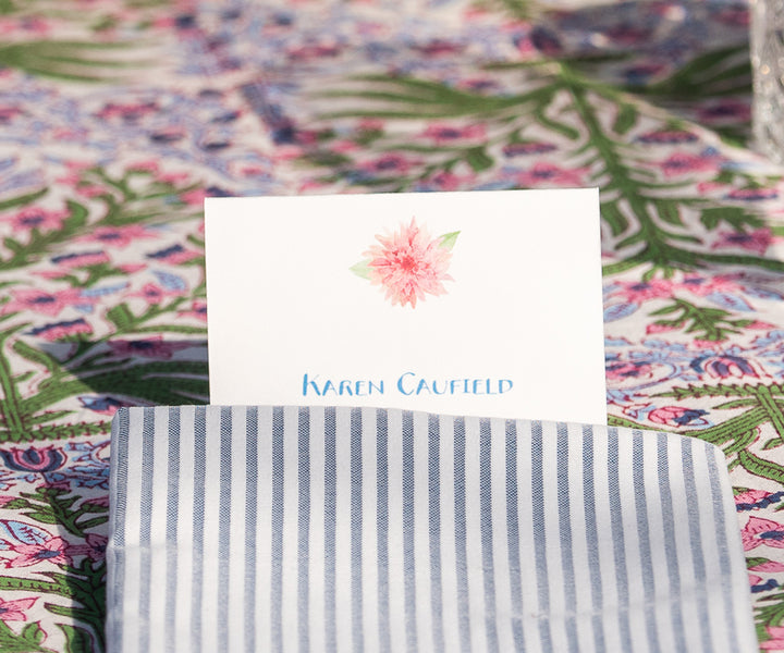 Pink Dahlia Place Card by Sarah Bastille Photography