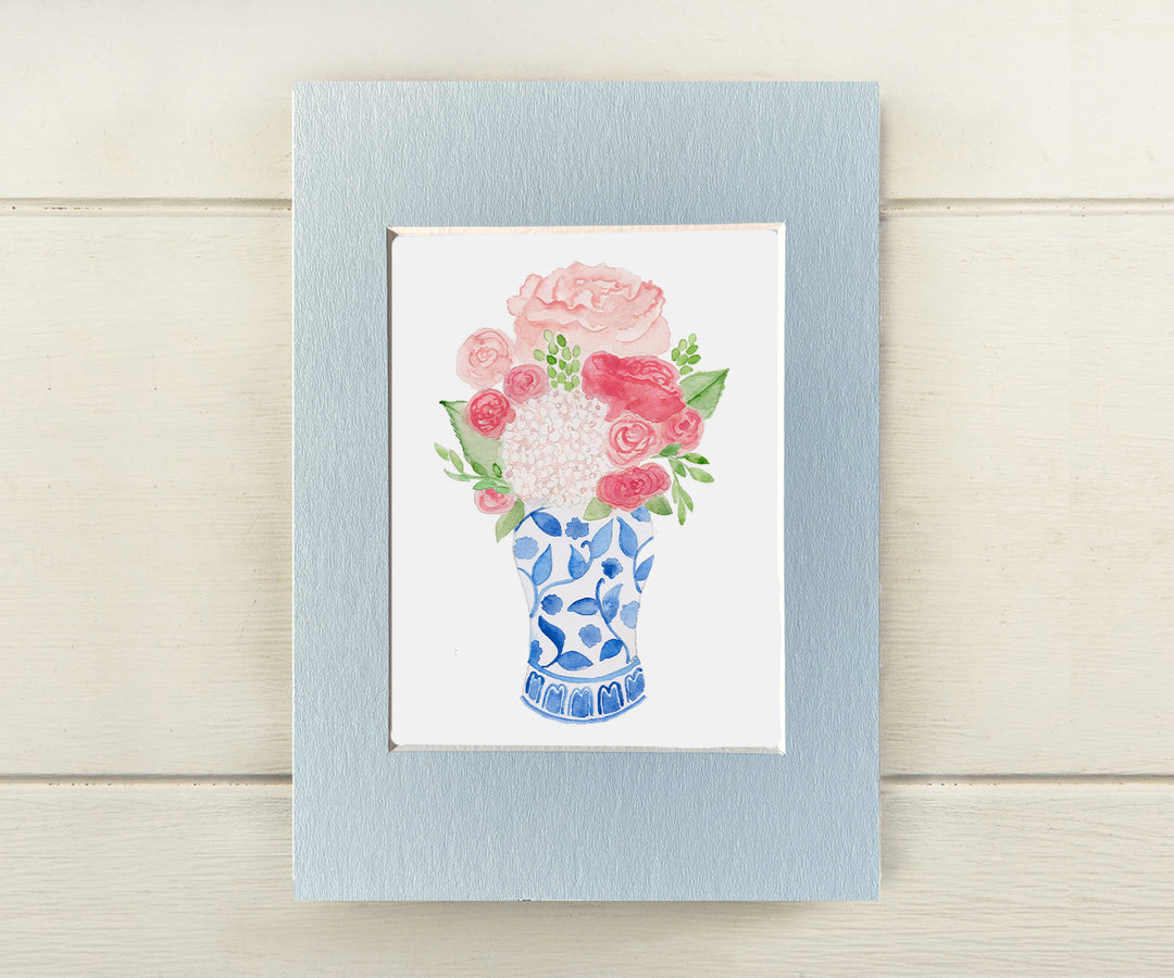 Pink Flowers Ginger Jar Bouquet Mini Print