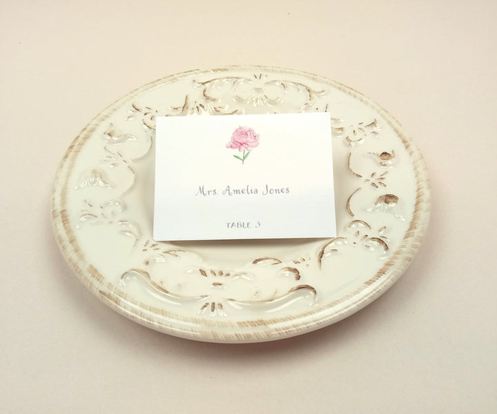 pretty peony place card