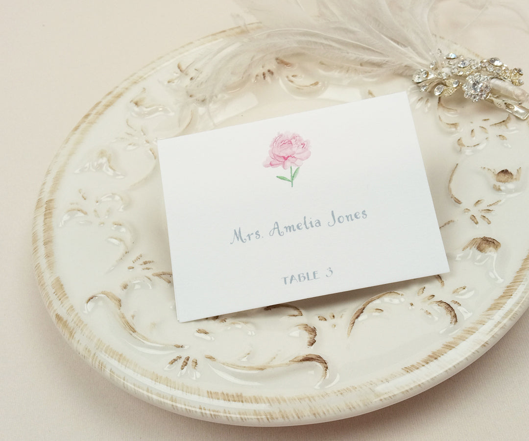 pretty peony place card