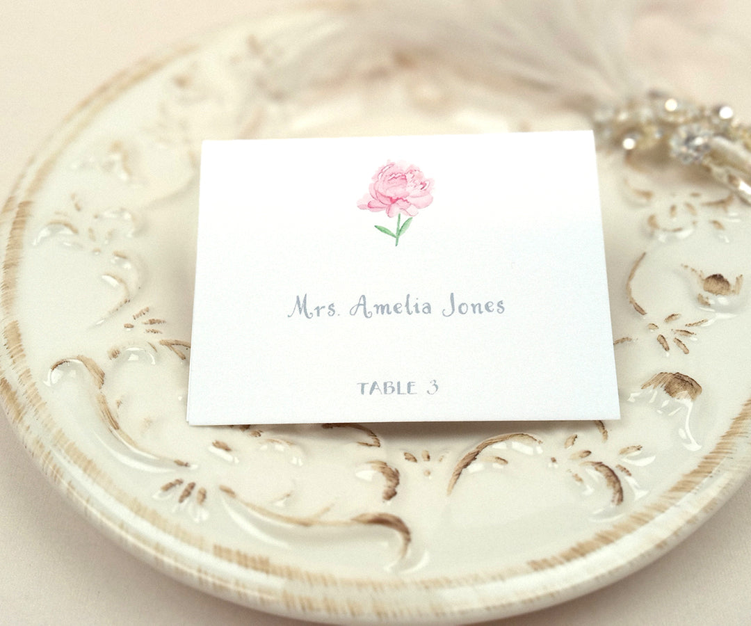 pretty peony place card