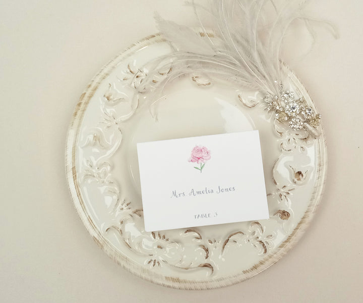 pretty peony place card