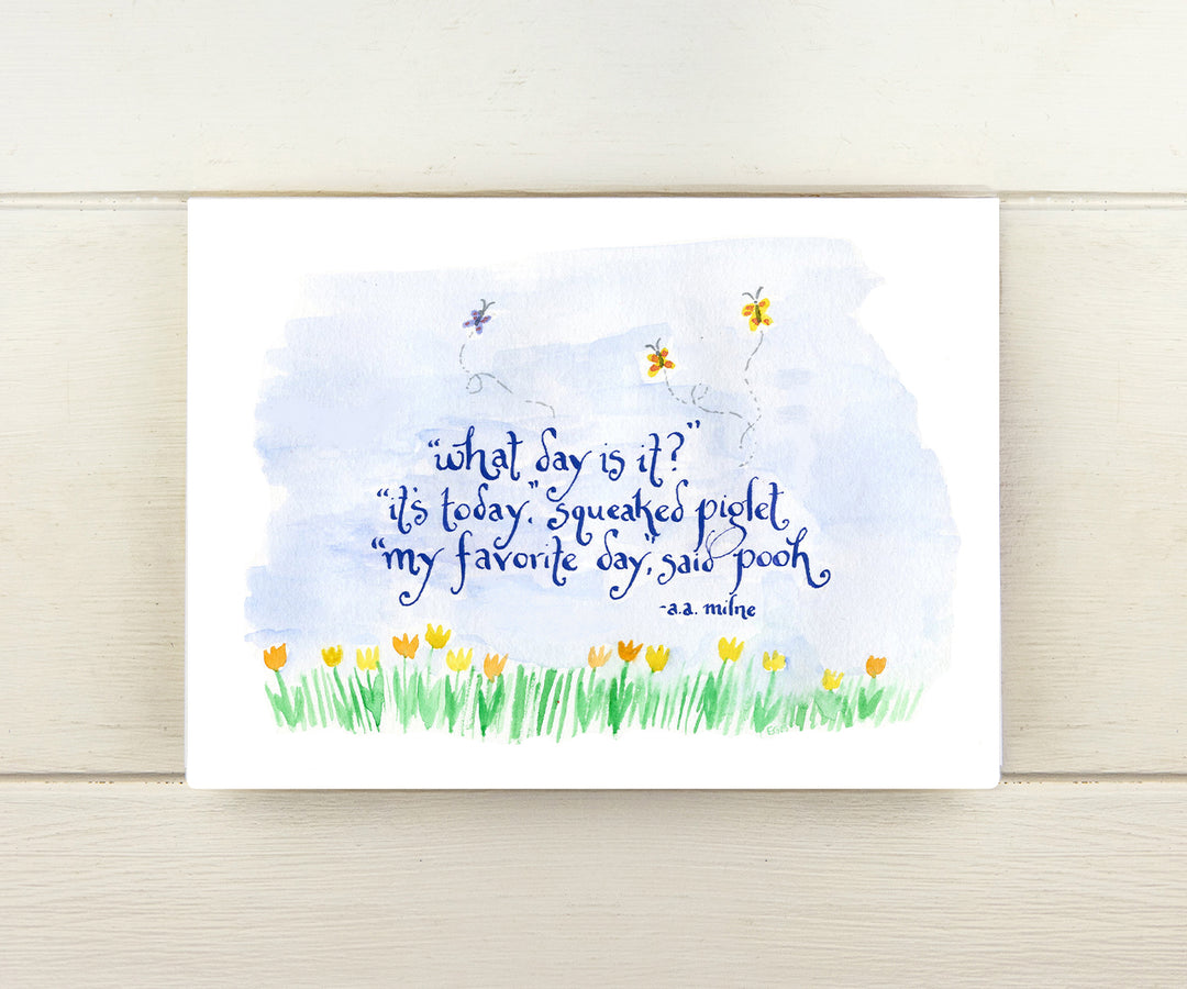 Pooh Today Quote Card