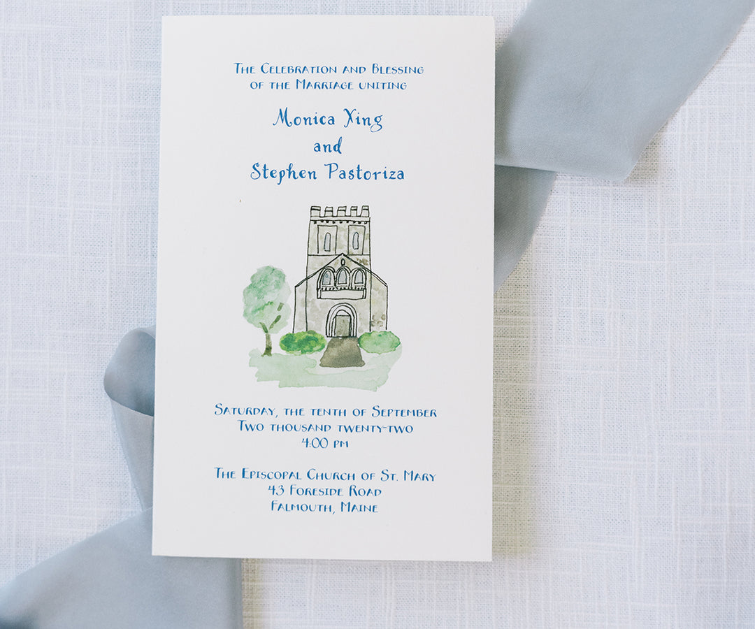 St. Mary Falmouth Maine wedding program