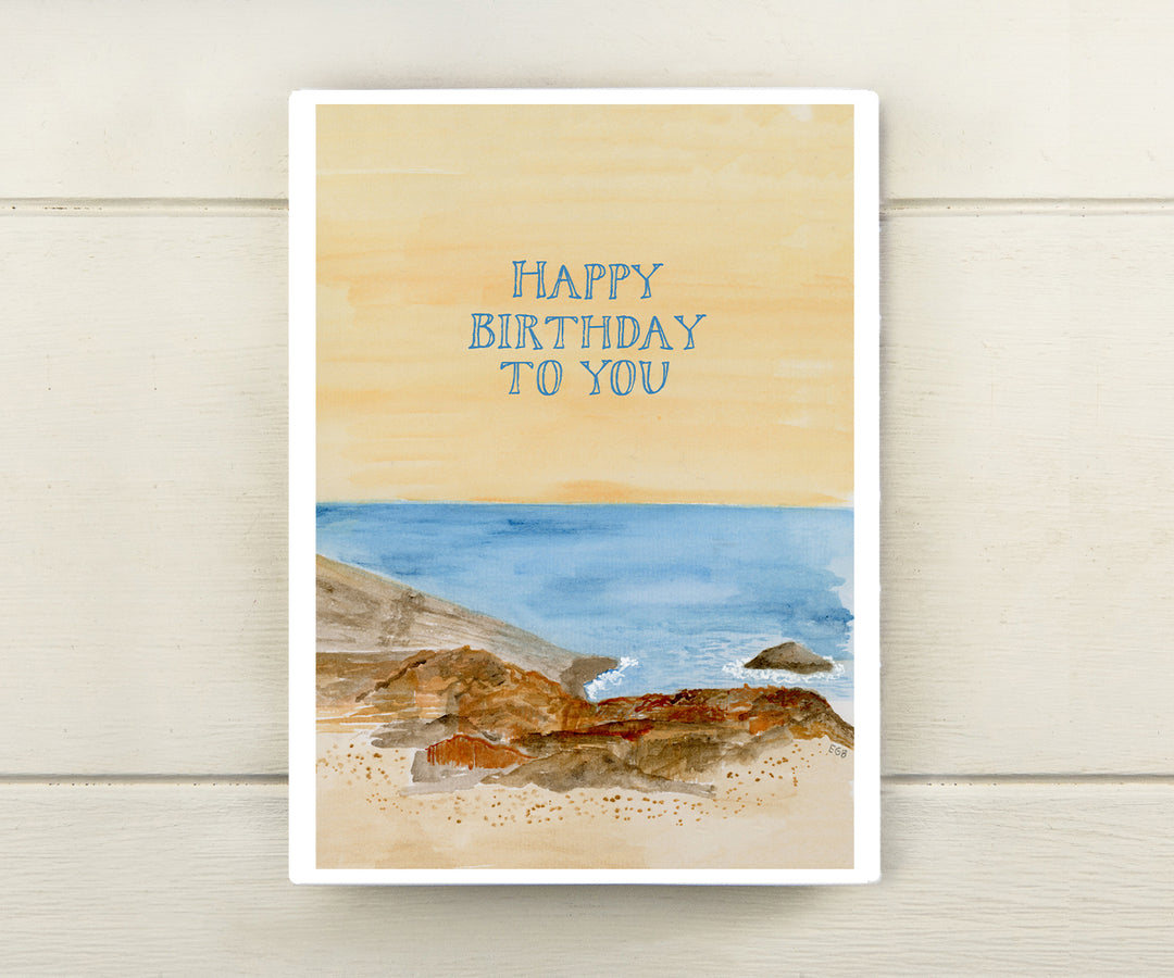 Vintage 2012 Rocky Coast Birthday Card