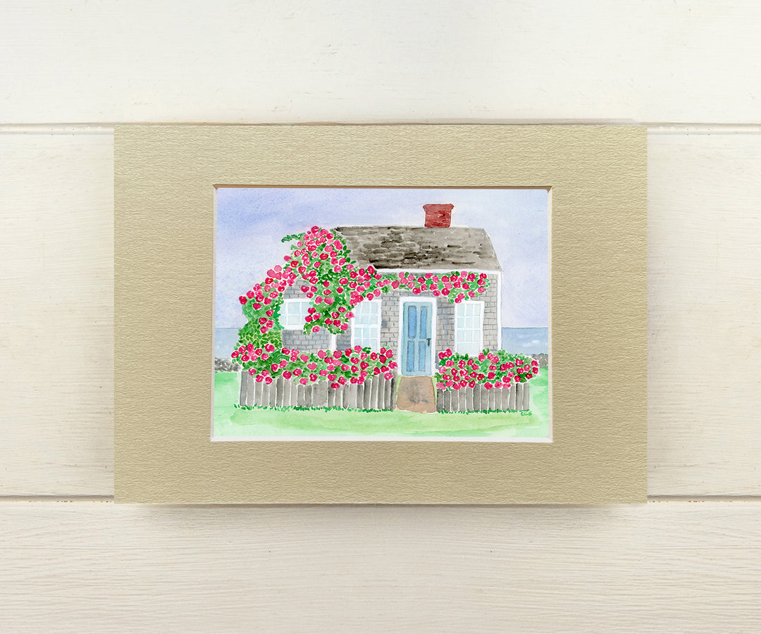 Rose Covered Cottage Mini Print