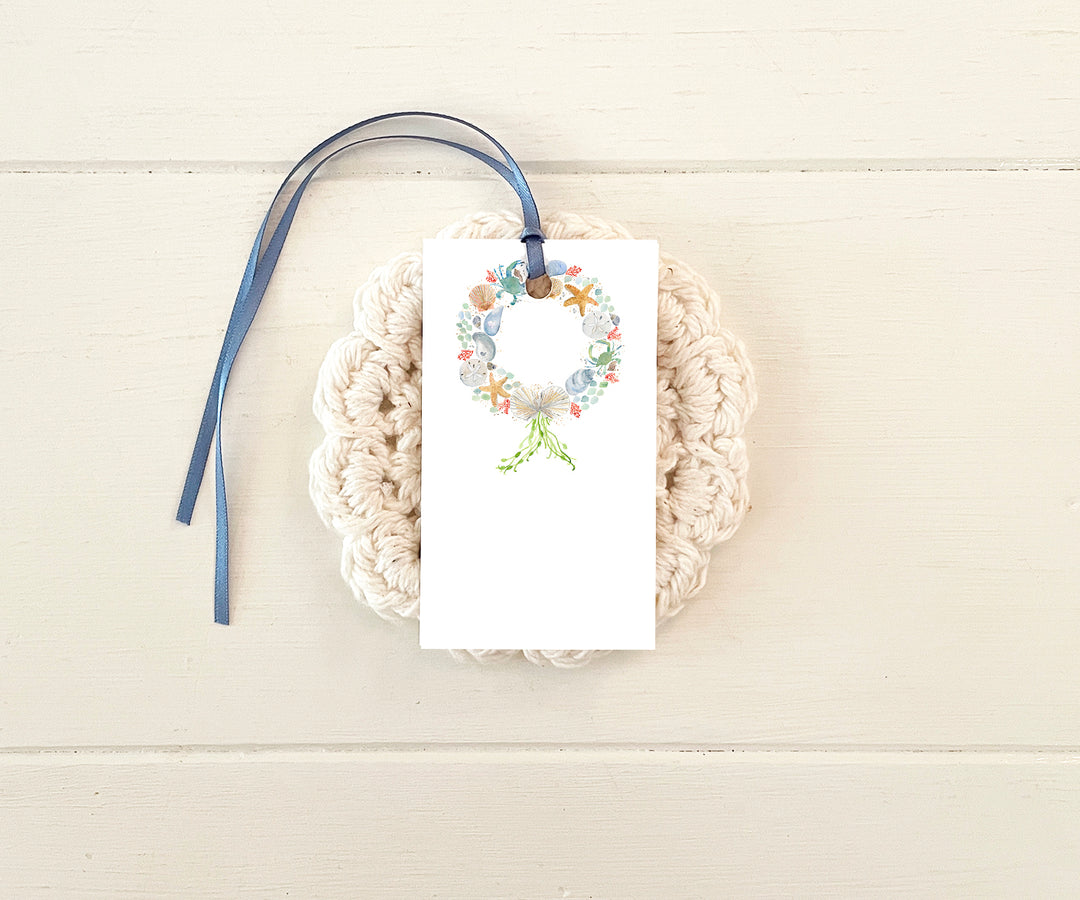 Sea Wreath Holiday Gift Tags