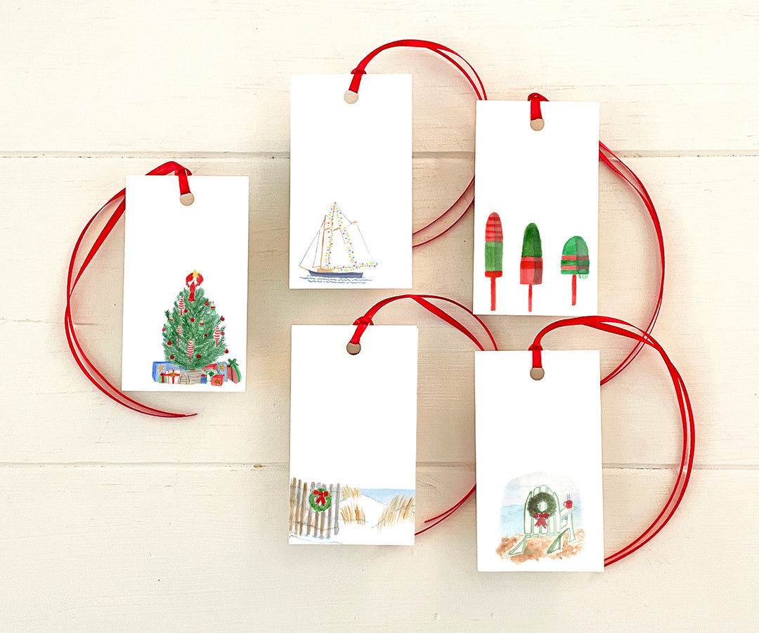 Seashore Holiday Gift Tags