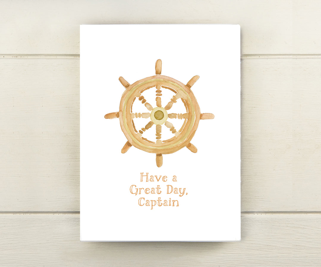 Ship's Wheel Captain Card