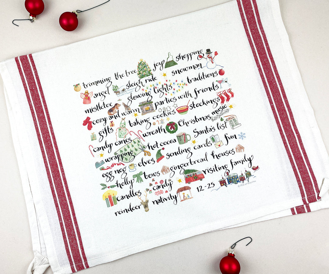 Simply Christmas tea towel